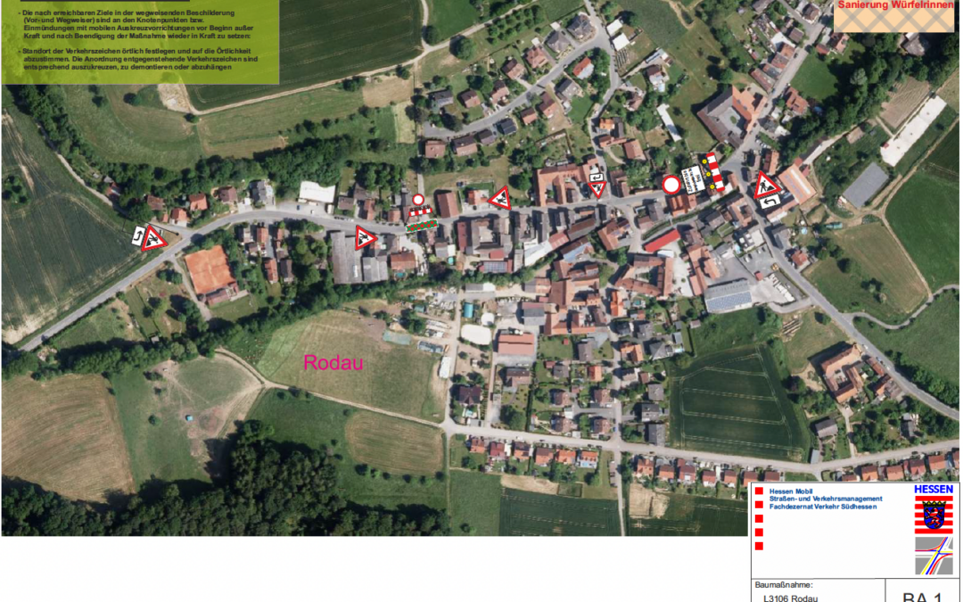 Rodau: Weiterführung des Straßenbaus – SPERRUNGEN 28.8. – 5.11.2026